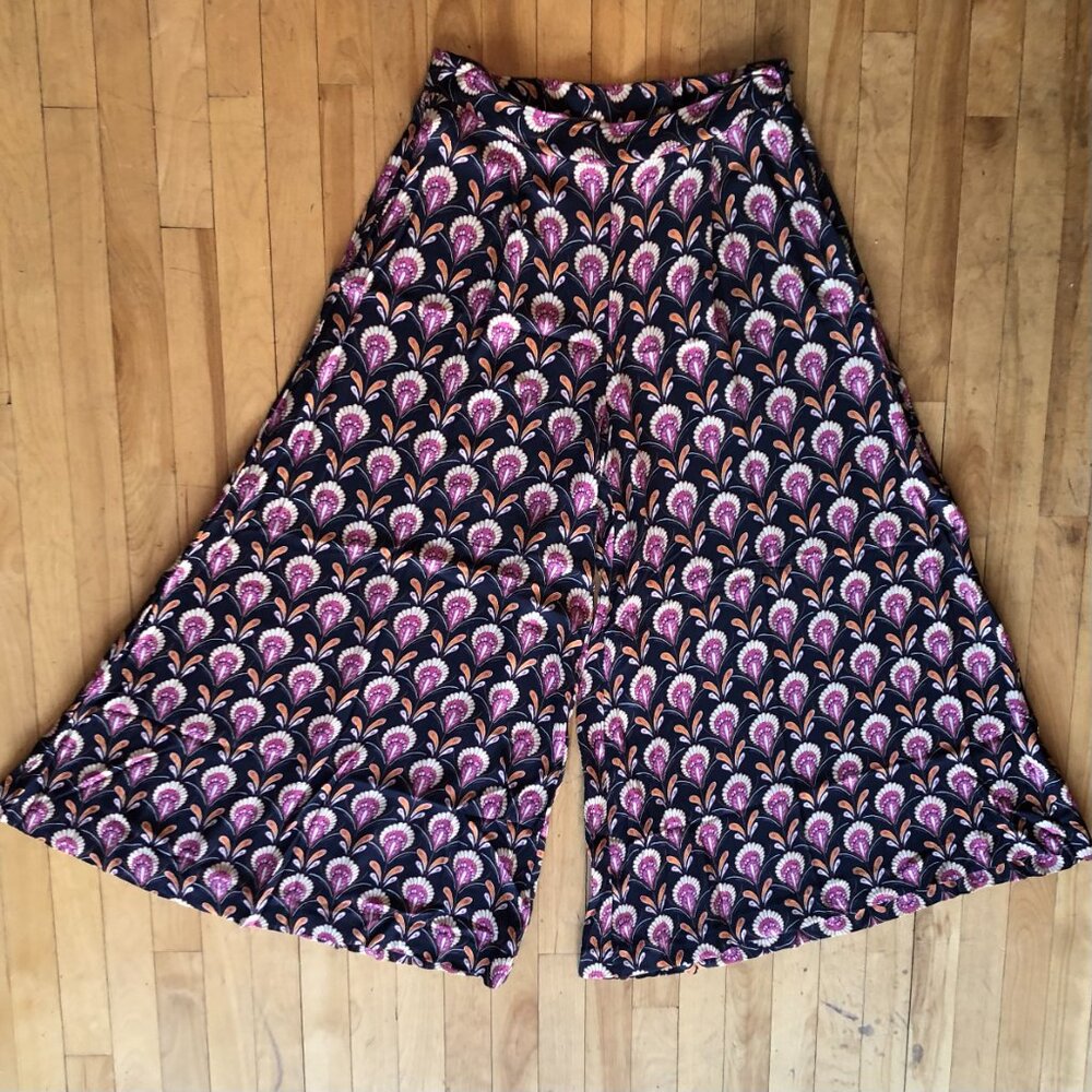 🌸 Marie Sixtine Wide Leg Pants – Size L – Floral Print